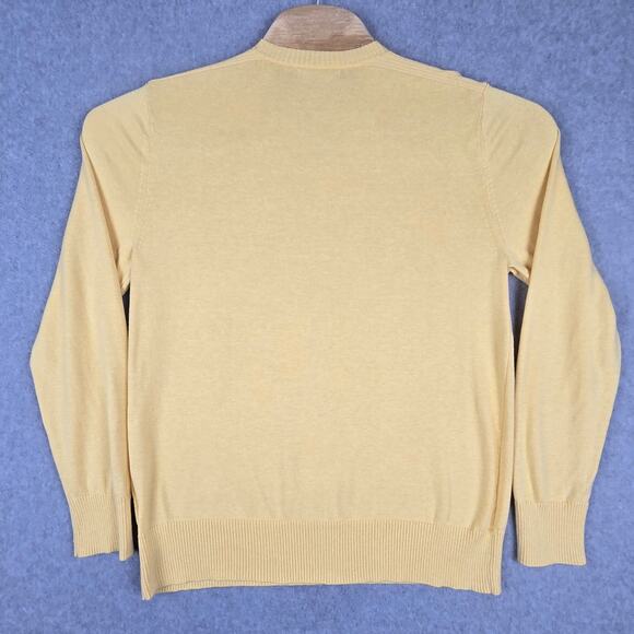 Banana Republic Mens Medium Yellow V Neck Thin Knit Pullover Sweater - Picture 2 of 10